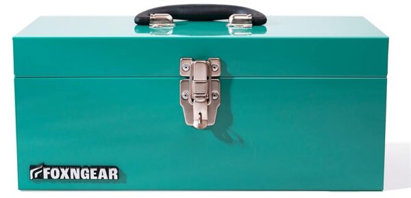 16" Portable Steel Heavy-duty Tool Box 18-Gauge with Metal Latch and Handle Green