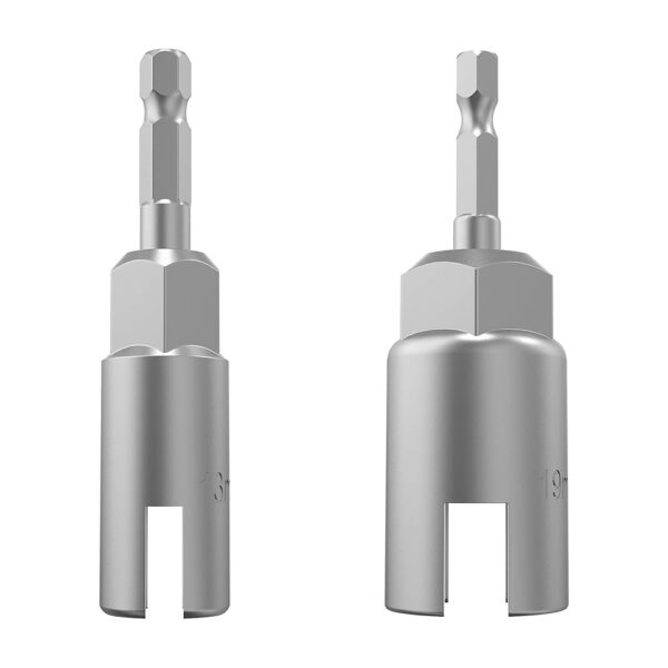 2 Pack (13mm,19mm) 1/4 Inch Hex Shank Nut Driver Power Wing Nut Driver Set Bit Socket Wrenches Tools Set Slot Wing nuts Drills Bits for Panel Nuts screws eye C hook bolt