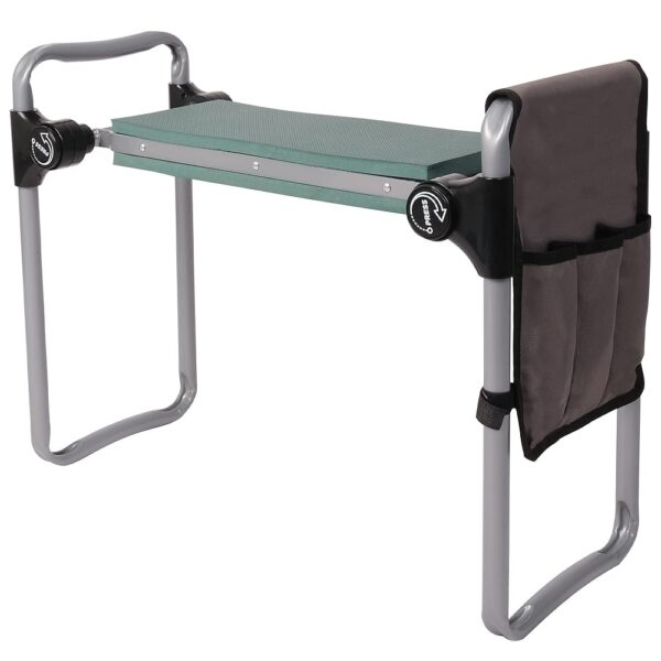 2022 Garden Kneeler and Seat Stool,Foldable Heavy Duty Garden Bench Workseats with Tool Pocket and Soft EVA Kneeling Pad for Senior,Gardening Lovers, Green