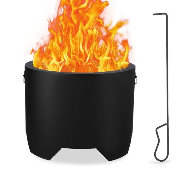 24 inch Smokeless Fire Pit, Wood Burning Fireplaces, Portable Outdoor Firepit, Ideal for for Backyard, Patio, Garden,Picnic, Camping