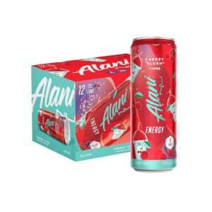 Alani Nu CHERRY SLUSH Sugar Free, Low Calorie Energy Drinks, 200mg Caffeine, Biotin B Vitamins, Zero Sugar, 10 Calories, 12 Fl Oz Cans, 12 Pack