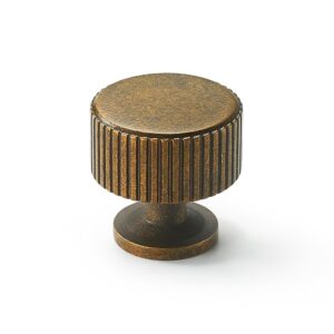 Antique-Brass Drawer Cabinet Knobs - 2 Pack Solid Brass Handles Hardware for Dresser Kitchen Bedroom Bathroom