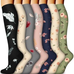 Aoliks Medical Compression Socks for Women & Men, Support Knee High Socks for Running,Nurses,Travel