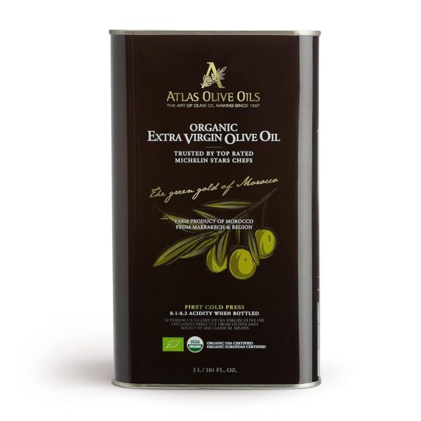 Atlas 3 LT Organic Cold Press Extra Virgin Olive Oil with Polyphenol Rich from Morocco|Newly Harvested Unprocessed from One Single Family Farm | Moroccan EVOO Trusted by...