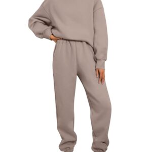 AUTOMET Womens 2 Piece Outfits Sweatsuit Oversized Sweatshirt Lounge Sets Baggy Sweatpants Fall Fashion with Pockets