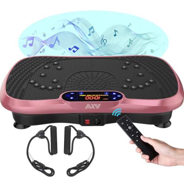 AXV Vibration Plate Fitness Platform Exercise Machine Vibrating Lymphatic Drainage Shaking Full Body Shaker Workout Vibrate Stand Shake Board Sport Gym for Weight Loss Fat...