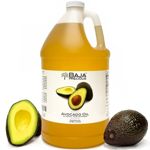 Baja Precious - Avocado Oil 100% Pure, 1 Gallon Jug, Food Grade Perfect for High Heat Cooking, Skincare, Hair Treatments, Soapmaking & More