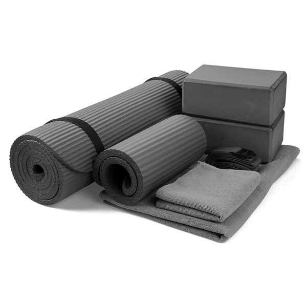 BalanceFrom 7-Piece Set - Include Yoga Mat with Carrying Strap, 2 Yoga Blocks, Yoga Mat Towel, Yoga Hand Towel, Yoga Strap and Yoga Knee Pad, Multiple Colors