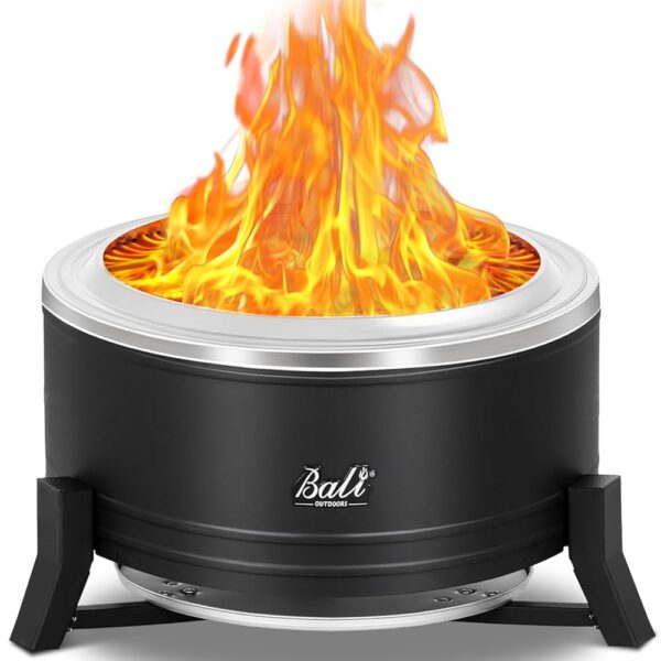 BALI OUTDOORS Smokeless Firepit Outdoor Fire Pit Patio Portable Fire Pit Wood Burning