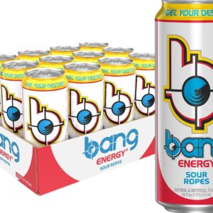 Bang Energy Sour Ropes, Sugar-Free Energy Drink, 16-Ounce (Pack of 12)