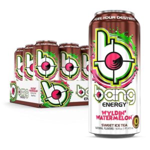 Bang | Potent Brain & Body Fuel - Creatine, EAA Aminos, Ultra CoQ10; Pre and Post Workout; Sugar Free, Zero Calories; Energy & Performance | Wyldin' Wateremelon Sweet Ice Tea,...