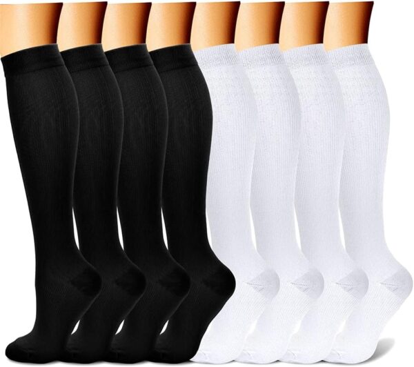 CHARMKING Compression Socks for Women & Men Circulation (8 Pairs) 15-20 mmHg is Best Support for Athletic Running,Hiking