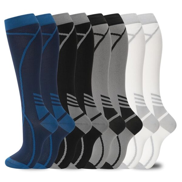 Compression Socks for Women Men Circulation Knee High 8 Pairs for Nurses, Running, Travel, Athletic