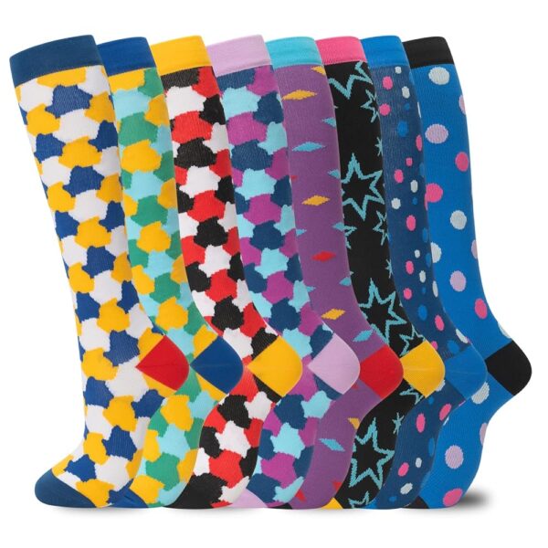 Compression Socks for Women Men Circulation Knee High 8 Pairs for Nurses, Running, Travel, Athletic
