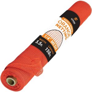 Construction Safety Debris Netting - 150 Ft Temporary Material Roll, 1/4" Mesh Scaffold Net Enclosure, Barricade, Visibility Barrier, Fencing Roll, Heavy Duty Fire Retardant 5.5...