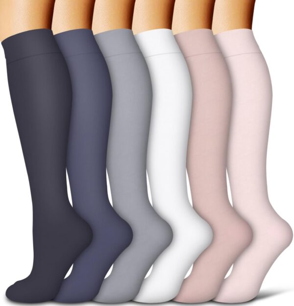 COOLOVER Copper Compression Socks for Women and Men(6 Pairs)-Best Support for Running, Athletic, Travel