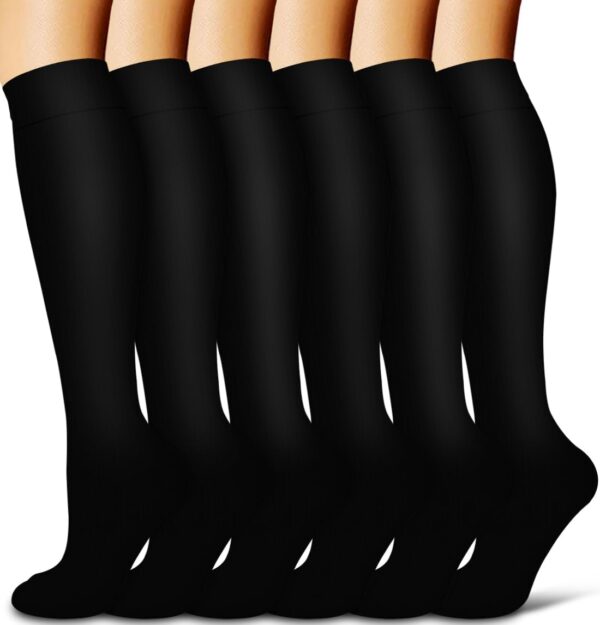 COOLOVER Copper Compression Socks for Women and Men(6 Pairs)-Best Support for Running, Athletic, Travel