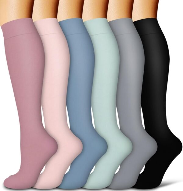 COOLOVER Copper Compression Socks for Women and Men(6 Pairs)-Best Support for Running, Athletic, Travel