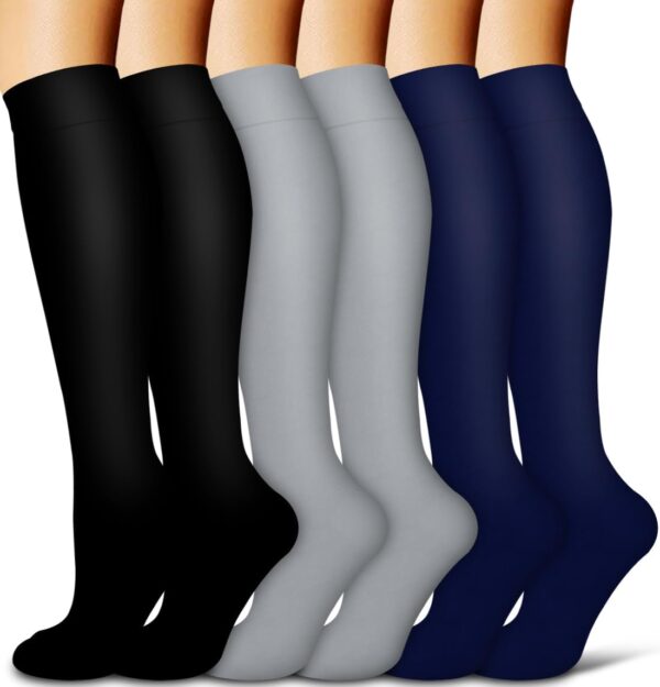 COOLOVER Copper Compression Socks for Women and Men(6 Pairs)-Best Support for Running, Athletic, Travel