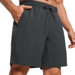 CRZ YOGA Men's Linerless Workout Shorts - 7'' Quick Dry for Running Sports Athletic Gym with Pockets