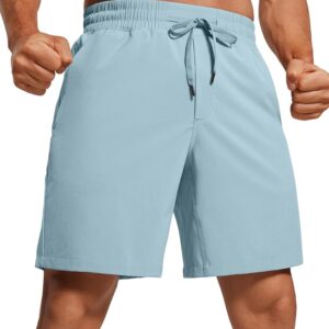 CRZ YOGA Men's Linerless Workout Shorts - 7'' Quick Dry for Running Sports Athletic Gym with Pockets