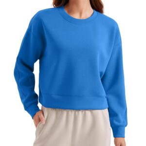 CRZ YOGA Womens SoftAura Crewneck Sweatshirt Long Sleeve Workout Casual Pullover Basic Fall Tops