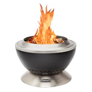 Cuisinart 24” Cleanburn Smokeless Fire Pit with Removable Ash Pan, Portable Outdoor Wood Burning Fireplace, Smoke Free Stainless Steel Outdoor Heater, Enhanced Airflow and Easy...