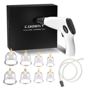 Cupping kit for Massage Therapy, Profession Cupping Set with Electric Cupping Guasha Pump, Cupping Therapy Set with 8pcs High Temp and High Pressure Resistant Vacuum Suction...