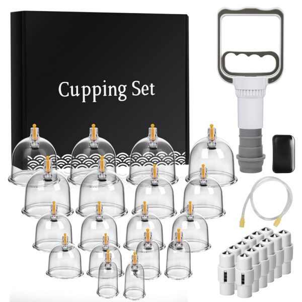 Cupping Set,Cupping Massage Therapy for Massage Back Lumbar, Pain Relief, Physical Therapy, Chinese Muscle Cupping Tool with Pump & Vacuum Silicone Cups for Cellulite Reduction...