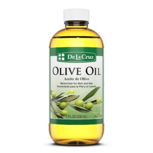 De La Cruz Pure Olive Oil - Natural Expeller Pressed Olive Oil for Hair and Skin - Lightweight Body Oil for Dry Skin 8 Fl Oz