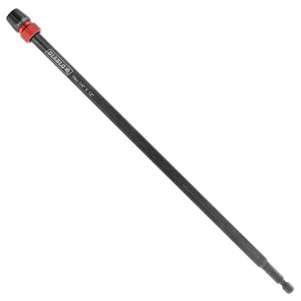 Diablo Universal Extension for Drills - For Cordless and Corded Impact and Drill Drivers - 1/4" Hex Shank, 12" Length - DXT1020