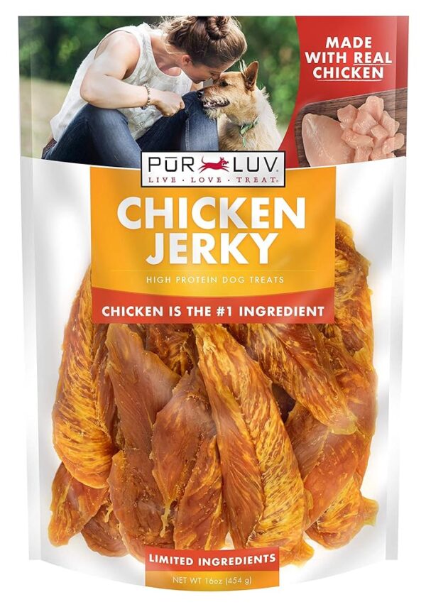 Dog Treats, Chicken Jerky for Dogs, Made with 100% Real Chicken Breast, 16 Ounces, Healthy, Easily Digestible, Long-Lasting, High Protein Dog Treat, Satisfies Dog's Urge to Chew...