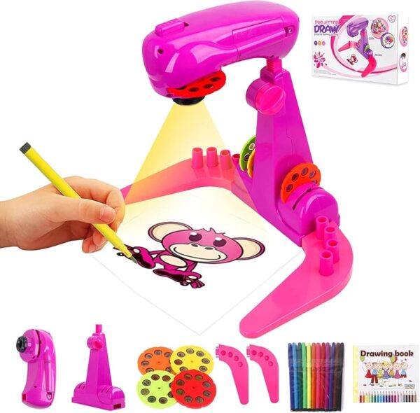Drawing Projector for Kids Toy,smart art sketcher projector kid toys, with 32 Slide Cartoon Patterns and 12 Color Brush, Adjustable Pattern Size,Suitable for Children to Learn...