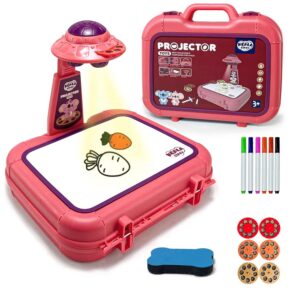 Drawing Projector Table for Kids, Handbag Design Painting Drawing Table LED Projector Childrens Toy Educational Early Learning Projection Drawing Table Sketch Doodle Board for...