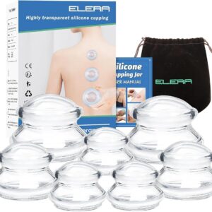 ELERA Silicone Cupping Therapy Set, Professionally Chinese Massage Cups for Cupping Therapy and Cellulite Reduction (7 Cups)