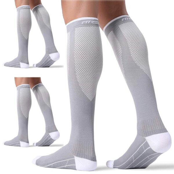 FITRELL 3 Pairs Compression Socks for Women and Men 20-30mmHg-Circulation Support Socks