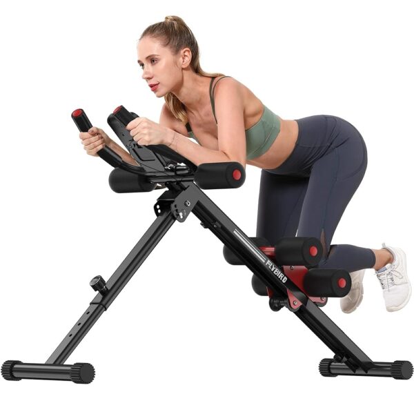 FLYBIRD Ab Workout Equipment, Adjustable Ab Machine Full Body Workout for Home Gym, Strength Training Exercise Equipment for Body Shaping Foldable Waist Trainer Suitable for...