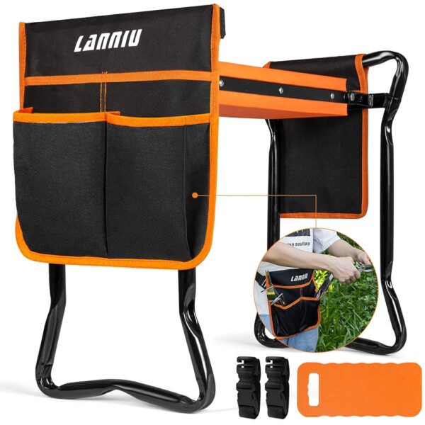 Garden Kneeler and Seat, Foldable Garden Stool, Heavy Duty Garden Chair for Kneeling and Sitting, Gardening Gifts for Women, Grandparents, Seniors, Mom & Dad