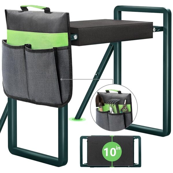 Garden Kneeler and Seat Heavy Duty,Foldable Gardening Stool with Anti-Tipping，10" Thicken & Widen Soft Kneeling Pad,Great Gardening Gifts for Women and Men, Bench Comes with...