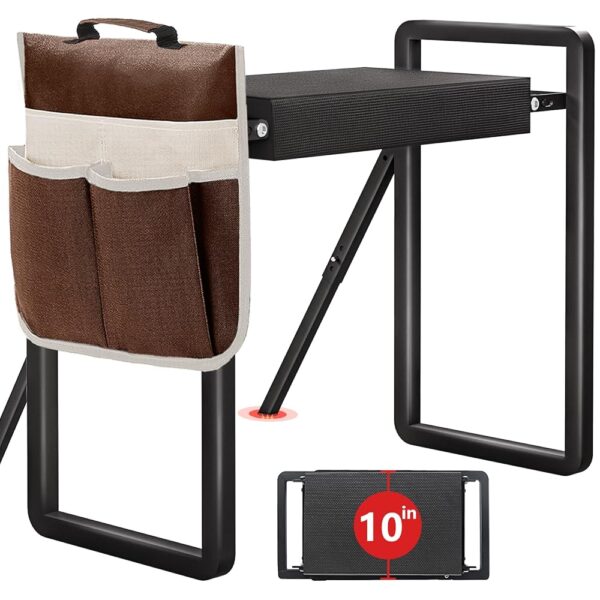 Garden Kneeler and Seat Heavy Duty,Foldable Gardening Stool with Anti-Tipping，10" Thicken & Widen Soft Kneeling Pad,Great Gardening Gifts for Women and Men, Bench Comes with...