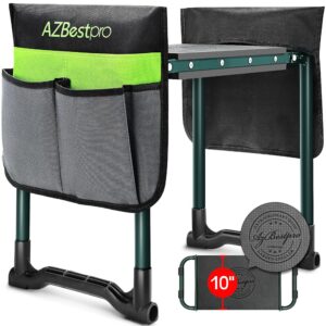 Garden Kneeler and Seat Heavy Duty, Upgraded Foldable Gardening Stool - Widened to 10" Stable Wear-resistant Prevent Knee and Back Pain, Beautiful Logo high-end 2 Large Tool...