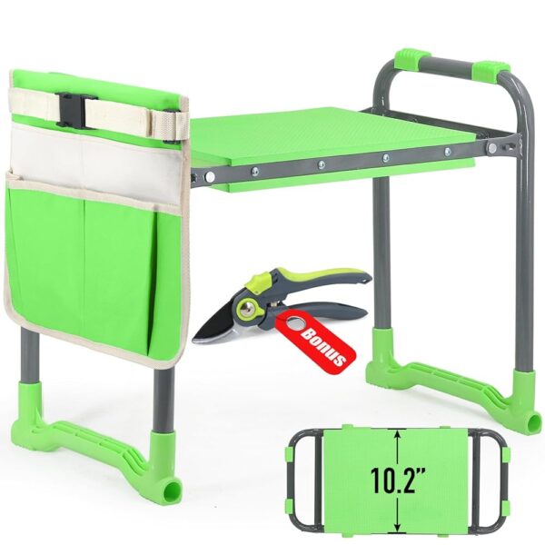 Garden Kneeler and Seat Heavy Duty with 10.2” Wider Soft Pad, Kneeler and Stool for Gardening with Extra Hand Pruner, Sturdy Garden Kneeling Bench Help Stand, Gift for Women...