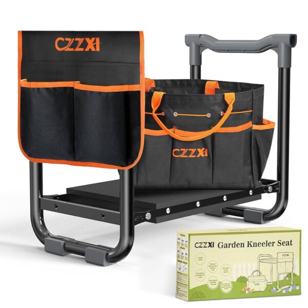 Garden Kneeler and Seat, Wider and Thicker Kneeling Pad Heavy Duty Gardening Stool with Gardening Tool Pouch and Bag, Garden Bench Gifts for Seniors