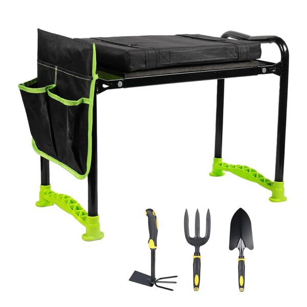 Heavy Duty Garden Kneeler and Seat - Gardening Tools and Foam Kneeling Pad Included - 2025 Upgraded Widened & Wear-Resistant Bench, Prevent Knee and Back Pain Gardening Gift for...