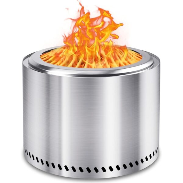HGD 20" Smokeless Firepit, Stainless Steel Fire Pit, Wood Burning Firepit for Patio Garden Picnic