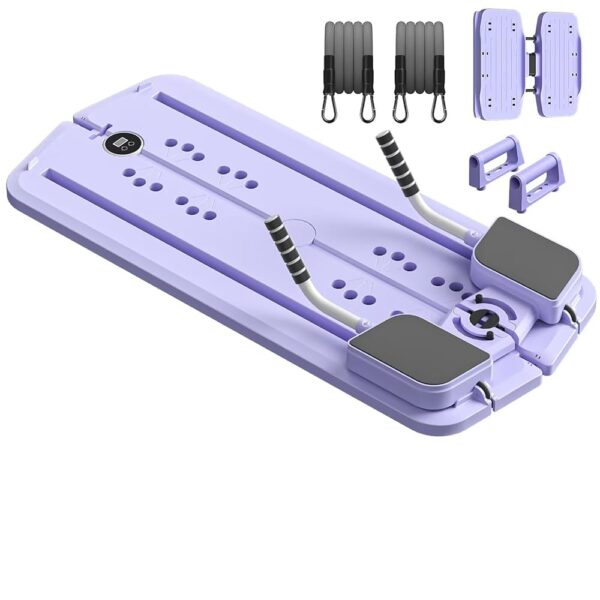 JANUA Pilates Reformer Machine, Pilates Board, Multifunctional Abdominal Board with Resistance Band, Push up, Ab Machine, Core Trainer, ab Workout Equipment for Women (Purple)