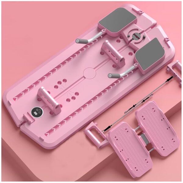 JANUA Pilates Reformer Machine, Pilates Board, Multifunctional Abdominal Board with Resistance Band, Push up, Ab Machine, Core Trainer, ab Workout Equipment for Women (Pink)