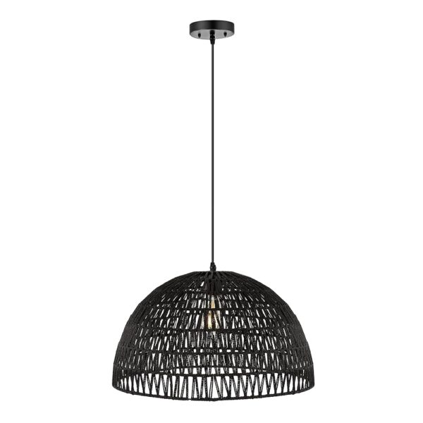 JONATHAN Y JYL6504C Campana 20" 1-Light Bohemian Modern Woven Rattan/Iron LED Pendant Farmhouse Coastal Adjustable Dining Room Living Room Kitchen Island Foyer Bedroom Hallway,...