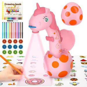 KETIEE Unicorn Drawing Projector Toys for Ages 5-7: Tracing and Drawing Projector for Kids with Cute Unicorn Look, Smart Art Sketcher Projector with 96 Stencils, Toddler Toys...