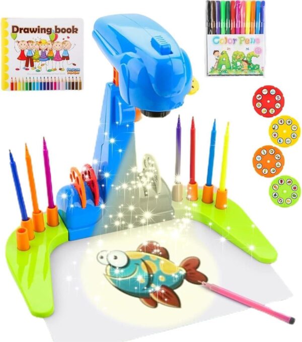 Kids Projection Drawing Toy,Smart Sketcher 3.0 Projector for Kids Projection Drawing Sketcher with 32 Cartoon Patters,Adjustable Art Sketcher Trace and Draw Projector with...